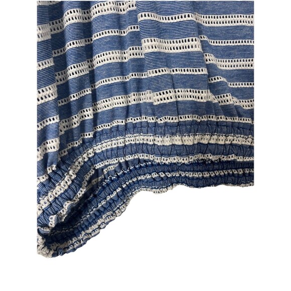 Free People Azalea Stripe Top Size Small Oversized Boho Blue & White - Picture 6 of 10